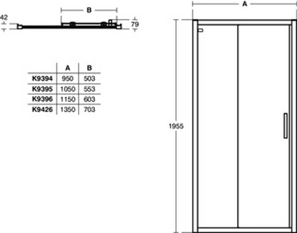 Ideal Standard Connect 2 Square Shower Enclosure with Sliding Door & Idealclean Clear Glass - Unbeatable Bathrooms