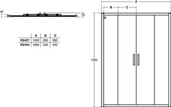 Ideal Standard Connect 2 Rectangle Shower Enclosure with 2 Sliding Doors & Idealclean Clear Glass - Unbeatable Bathrooms