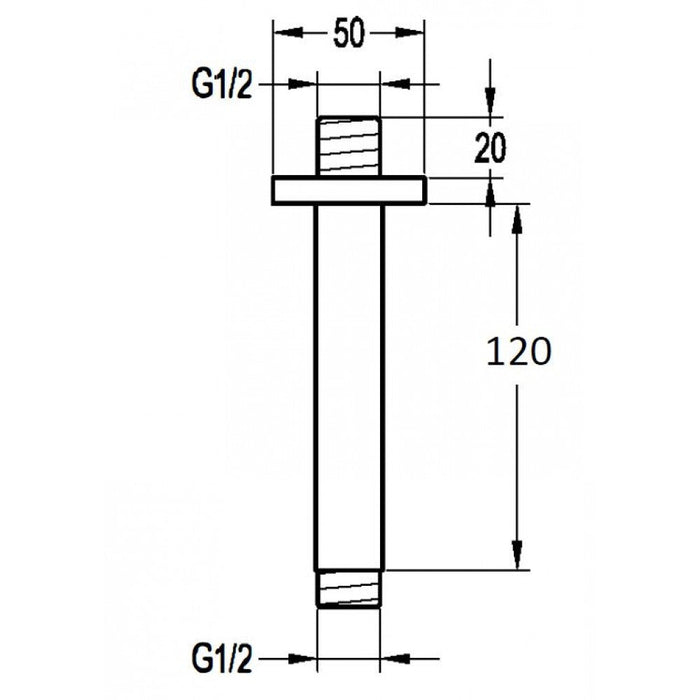 Flova Square Ceiling Mounted Shower Arm - Unbeatable Bathrooms