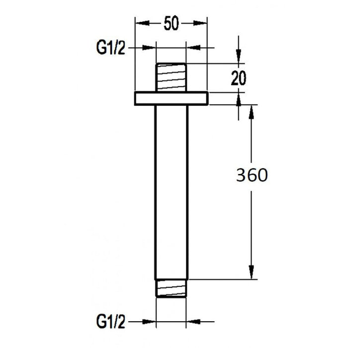 Flova Square Ceiling Mounted Shower Arm - Unbeatable Bathrooms