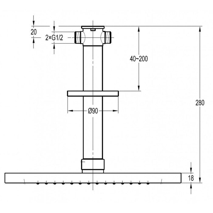 Flova Design 2-Function Rainshower with Intergral Shower Arm - Unbeatable Bathrooms