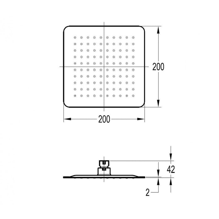 Flova Slimline Square Rain Shower - Unbeatable Bathrooms