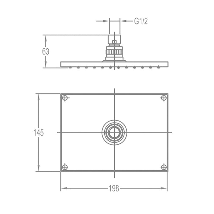 Flova Design Brass Square Rain Shower - Unbeatable Bathrooms