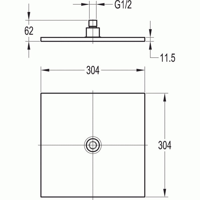 Flova Design Brass Square Rain Shower - Unbeatable Bathrooms