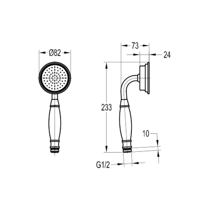 Flova Liberty Solid Brass Hand-Shower Single Function - Unbeatable Bathrooms
