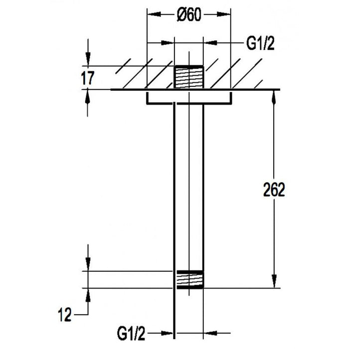 Flova Round Ceiling Mounted Shower Arm - Unbeatable Bathrooms