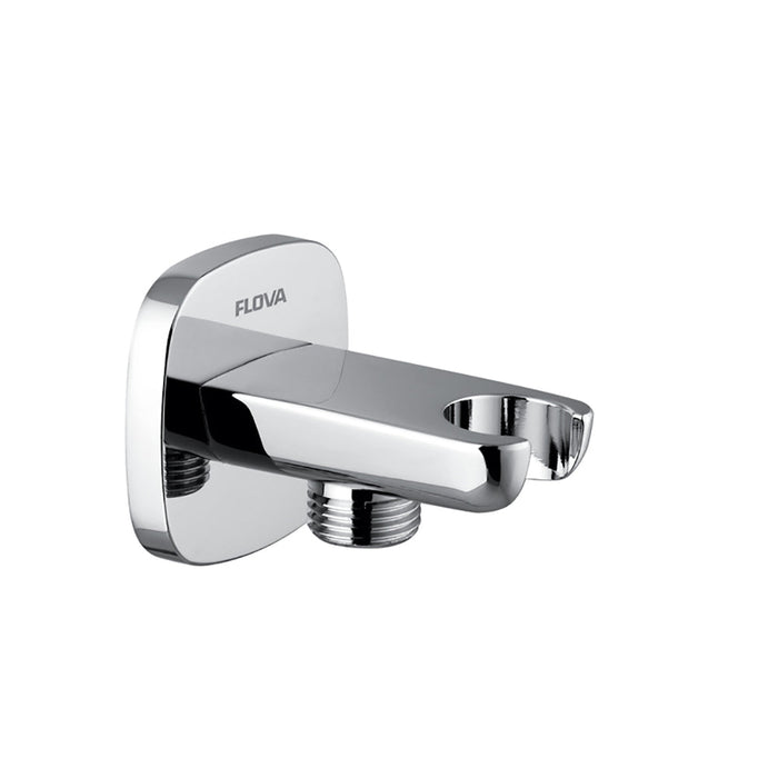 Flova Urban Oval Wall Outlet Elbow with Handset Holder - Unbeatable Bathrooms