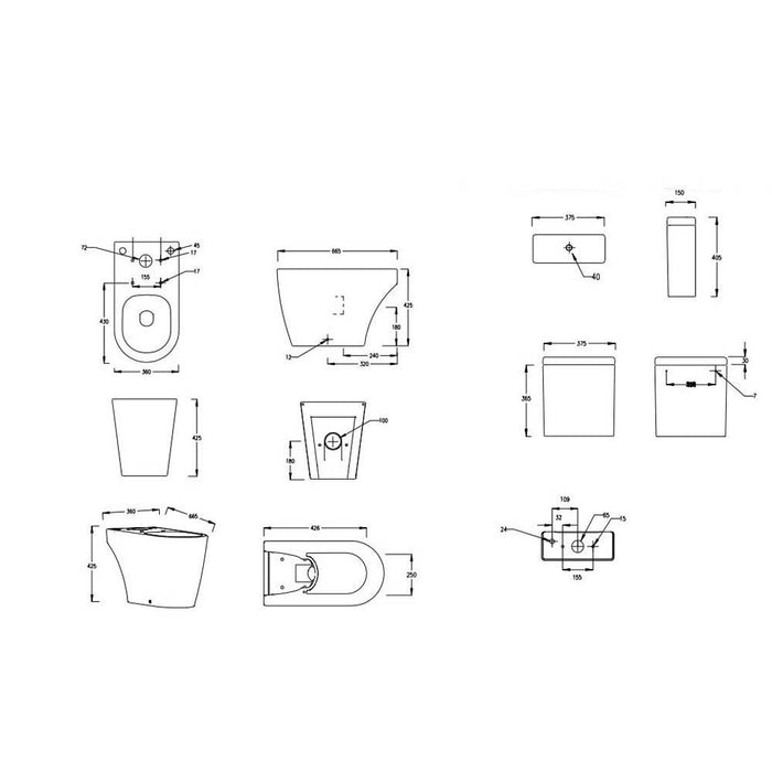The White Space Lab Rimless Close Coupled Toilet (Closed Back) - Unbeatable Bathrooms