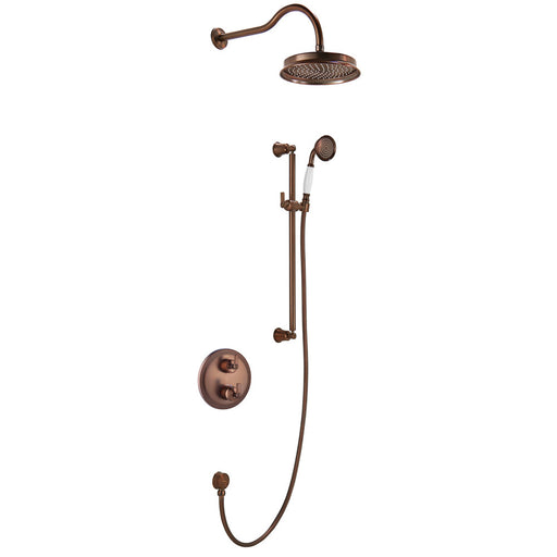 Flova Liberty 2-Outlet Thermostatic Shower Pack with Rain Shower and Slide Rail Kit - Unbeatable Bathrooms