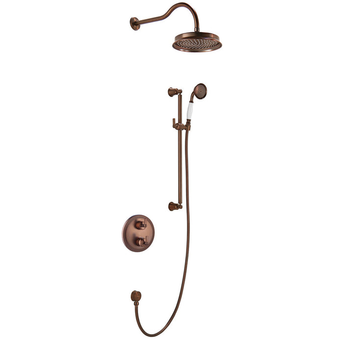 Flova Liberty 2-Outlet Thermostatic Shower Pack with Rain Shower and Slide Rail Kit - Unbeatable Bathrooms