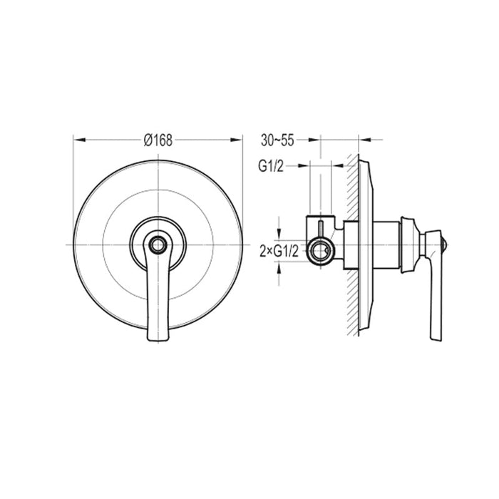 Flova Liberty Concealed Manual Shower Mixer - Unbeatable Bathrooms