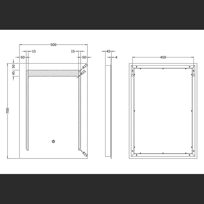 Hudson Reed Carina Led Touch Sensor Mirror - Unbeatable Bathrooms