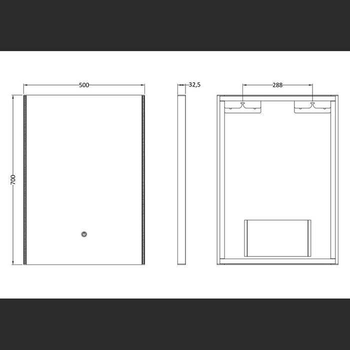 Hudson Reed Anser Led Touch Sensor Mirror - Unbeatable Bathrooms
