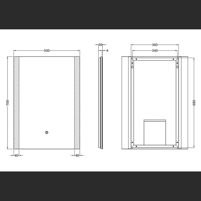 Hudson Reed Castor Ambient Lit Led Touch Sensor Mirror - Unbeatable Bathrooms