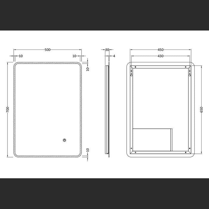 Hudson Reed Lynx Ambient Lit Led Touch Sensor Mirror - Unbeatable Bathrooms