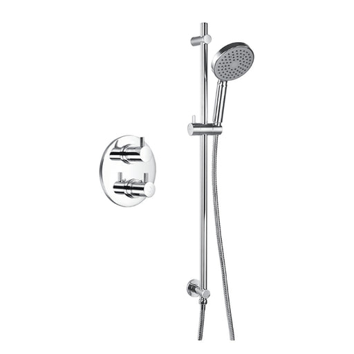 Flova Levo Thermostatic 1-Outlet Shower Valve with Slide Rail Kit - Round - Unbeatable Bathrooms