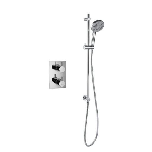 Flova Levo Thermostatic 1-Outlet Shower Valve with Slide Rail Kit - Square - Unbeatable Bathrooms