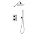 Flova Levo Thermostatic 2-Outlet Shower Valve with Fixed Head and Handshower Kit - Square - Unbeatable Bathrooms