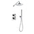 Flova Levo Thermostatic 2-Outlet Shower Valve with Fixed Head and Handshower Kit - Square - Unbeatable Bathrooms