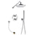 Flova Levo Thermostatic 3-Outlet Shower Valve with Fixed Head, Handshower Kit and Bath Overflow Filler - Round - Unbeatable Bathrooms