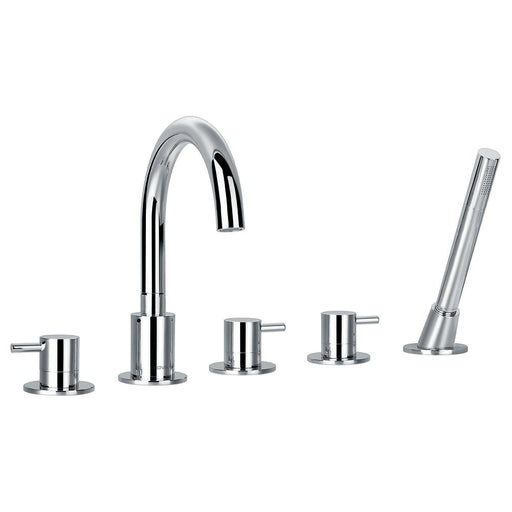 Flova Levo 5-Hole Bath and Shower Mixer with Shower Set - Unbeatable Bathrooms