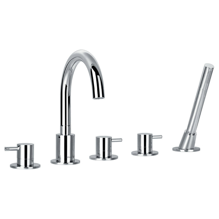 Flova Levo 5-Hole Bath and Shower Mixer with Shower Set - Unbeatable Bathrooms
