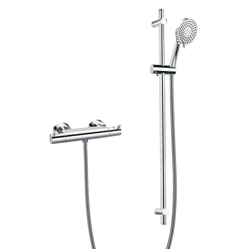 Flova Levo Thermostatic Bar Valve with Slide Rail and Multi Function Hand Shower - Unbeatable Bathrooms