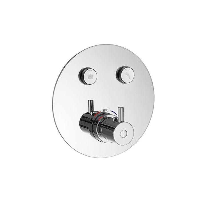 Flova Levo Goclick 2 Button Finishing Kit - Round Plate - Unbeatable Bathrooms
