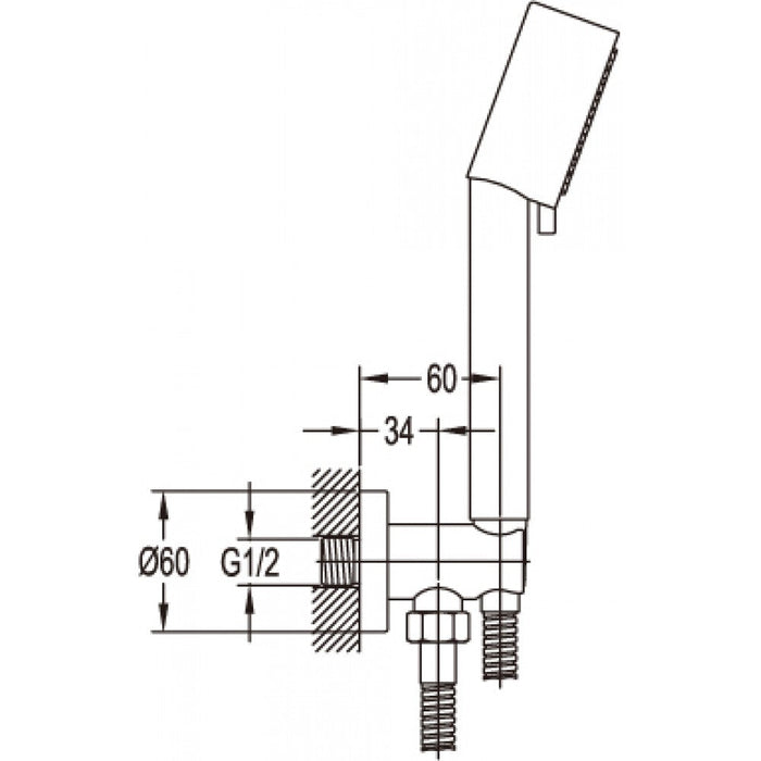 Flova Goclick&reg; Slide Rail with Integral Wall Outlet and On/Off Control - Unbeatable Bathrooms