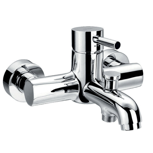 Flova Levo Wall Mounted Manual Single Lever Bath and Shower Mixer with Hand Shower Set - Unbeatable Bathrooms