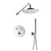 Flova Levo Goclick&reg; Thermostatic 2-Outlet Shower Valve with Fixed Head and Handshower Kit - Round - Unbeatable Bathrooms