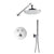 Flova Levo Goclick&reg; Thermostatic 2-Outlet Shower Valve with Fixed Head and Handshower Kit - Round - Unbeatable Bathrooms