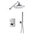 Flova Levo Goclick&reg; Thermostatic 2-Outlet Shower Valve with Fixed Head and Handshower Kit - Square - Unbeatable Bathrooms