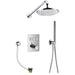 Flova Levo Goclick&reg; Thermostatic 3-Outlet Shower Valve with Fixed Head, Handshower Kit and Bath Overflow Filler - Square - Unbeatable Bathrooms
