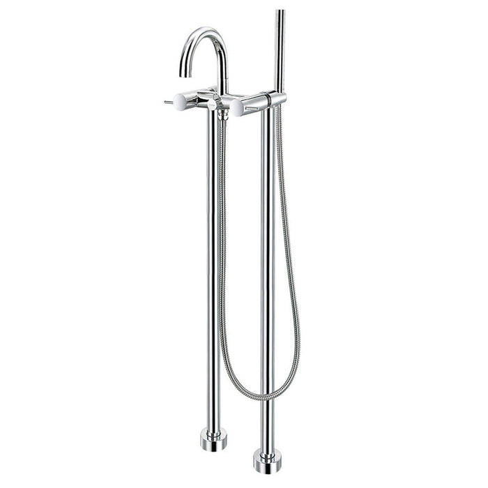 Flova Levo Floor Standing Bath and Shower Mixer with Shower Set - Unbeatable Bathrooms