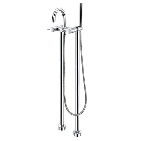 Flova Levo Floor Standing Bath and Shower Mixer with Shower Set - Unbeatable Bathrooms