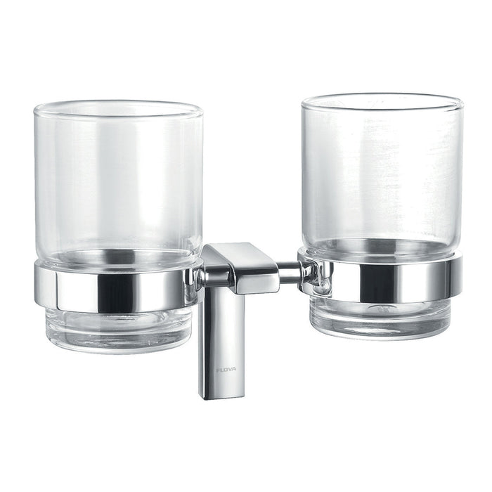 Flova Lynn Double Glass Tumbler Holder - Unbeatable Bathrooms