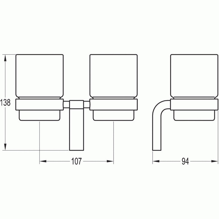 Flova Lynn Double Glass Tumbler Holder - Unbeatable Bathrooms