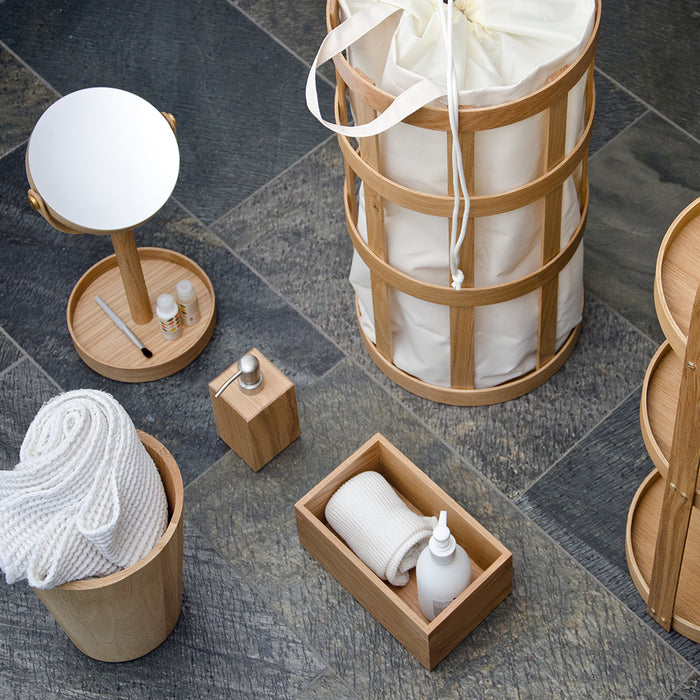 Laundry Basket Cage and Fabric Insert - Natural Oak - Unbeatable Bathrooms