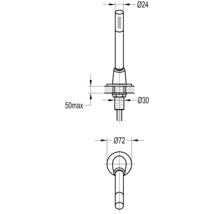 Flova Levo Round Deck Mounted Shower Set - Unbeatable Bathrooms
