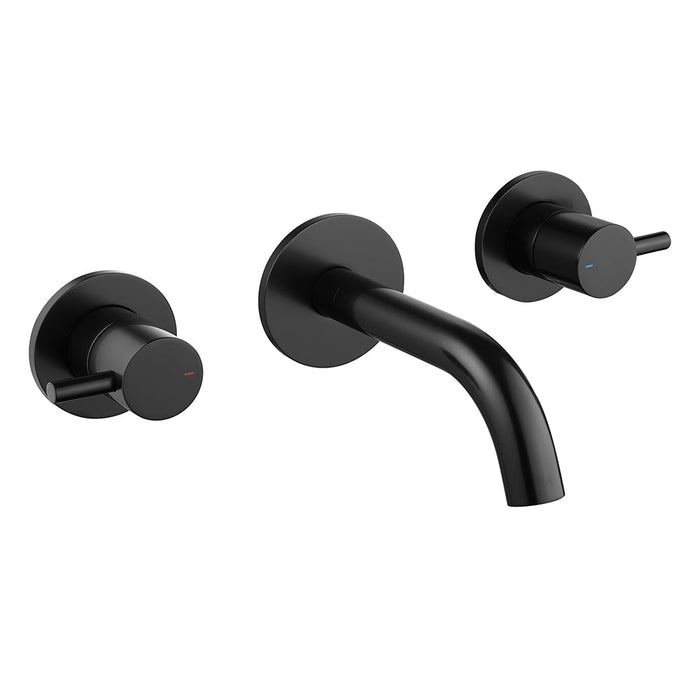 Flova Levo 3-Hole Wall Mounted Basin/Bath Mixer - Unbeatable Bathrooms