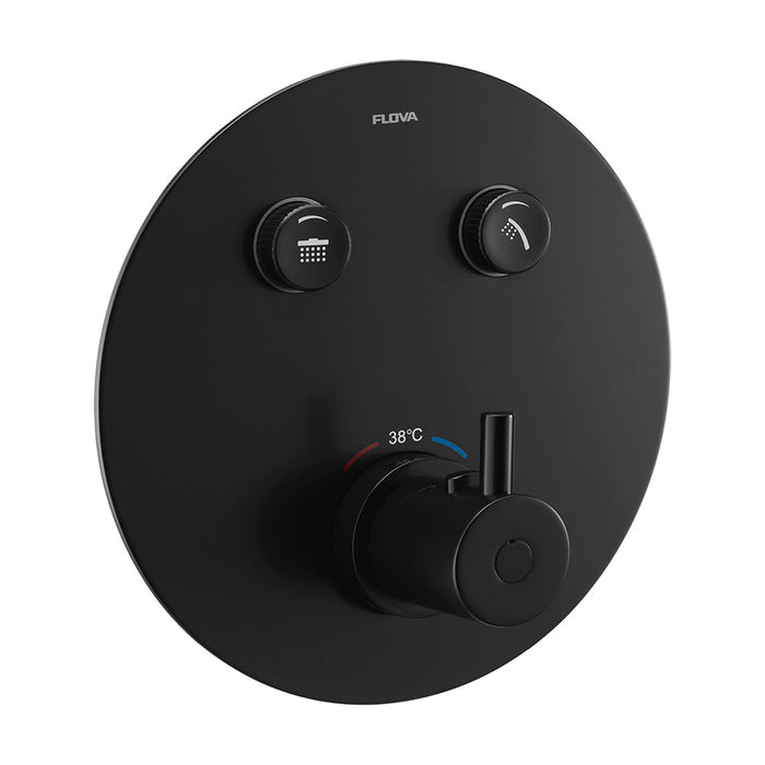 Flova Levo Goclick 2 Button Finishing Kit - Round Plate - Unbeatable Bathrooms