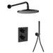 Flova Levo Thermostatic 2 Outlet Shower Valve with Fixed Head and Hand Shower Kit - Square - Unbeatable Bathrooms