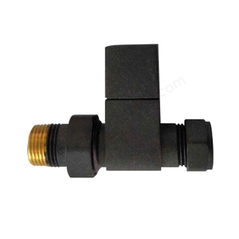 Essential Anthracite Square Straight Radiator Valve Pack (Pairs) - Unbeatable Bathrooms
