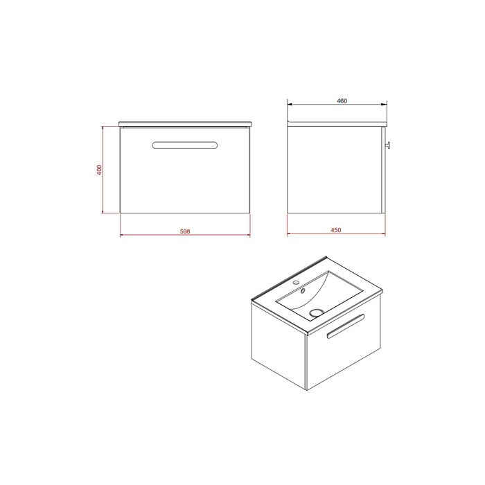 Britton Myhome Wall Hung Countertop Basin Unit - Unbeatable Bathrooms