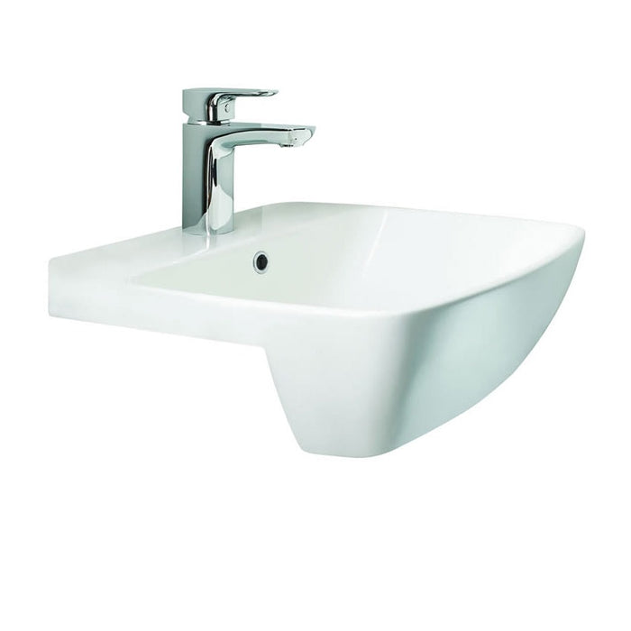 Britton MyHome 500mm 1TH Semi-Recessed Countertop Basin - Unbeatable Bathrooms