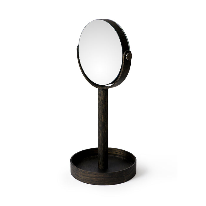 Wooden Close-up Magnifying Mirror - Dark Oak - Unbeatable Bathrooms