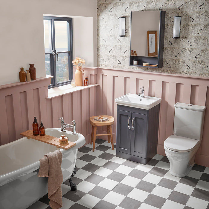 Tavistock Marston 500mm Floor Standing 2 Door Vanity Unit & Basin - Matt Dark Grey - Unbeatable Bathrooms
