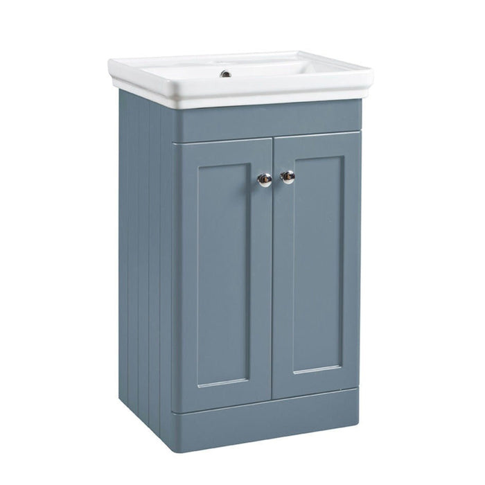 Tavistock Marston 500mm Floor Standing 2 Door Vanity Unit & Basin - Matt Spruce - Unbeatable Bathrooms