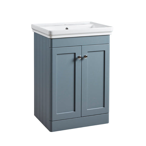 Tavistock Marston 600mm Floor Standing 2 Door Vanity Unit & Basin - Matt Spruce - Unbeatable Bathrooms